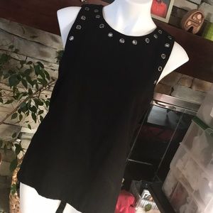 Dressy black tank with grommet detail (NWT)